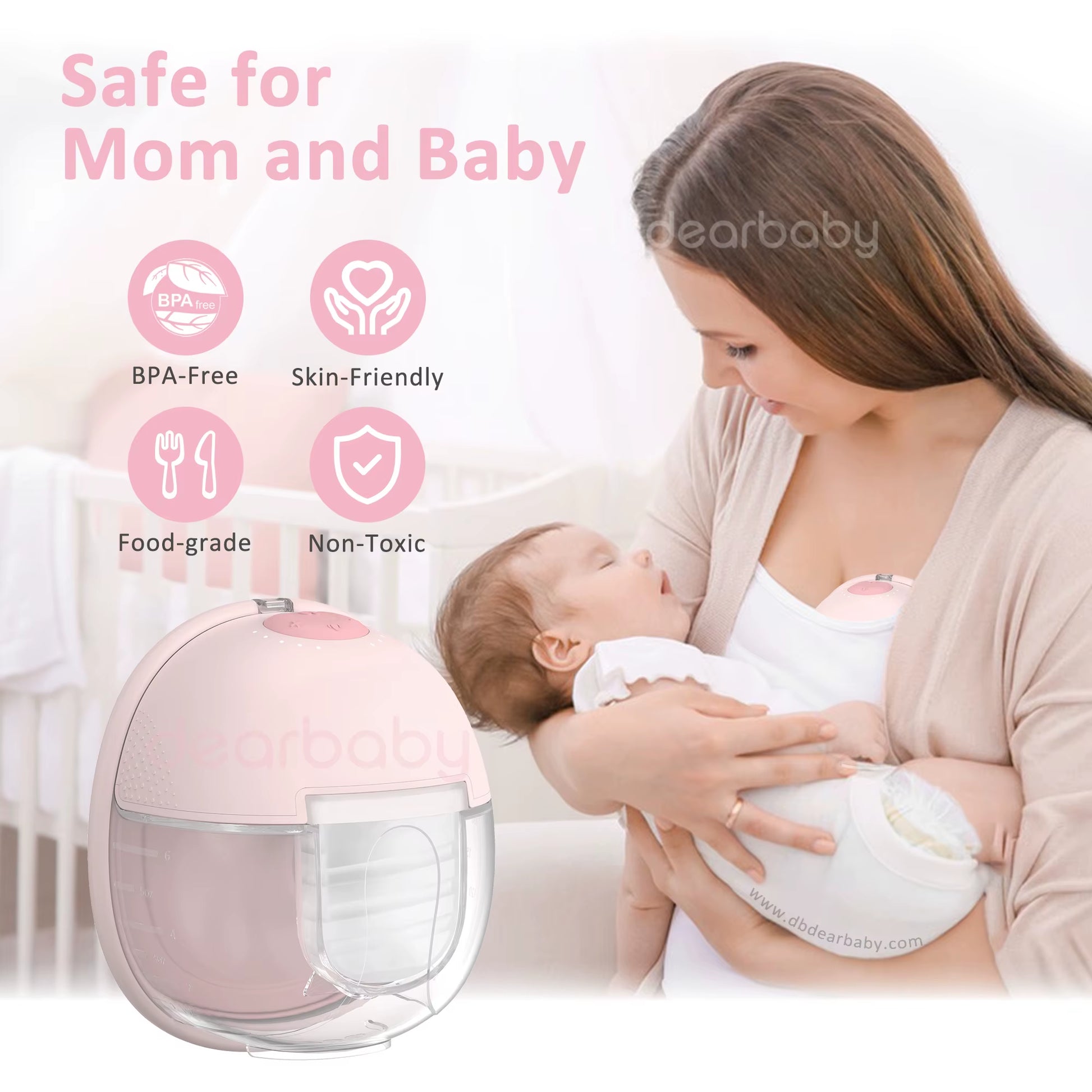 2025 APP-Controlled Hands-Free Electric Breast Pump with Pump Case and Silent Hot Compress Function