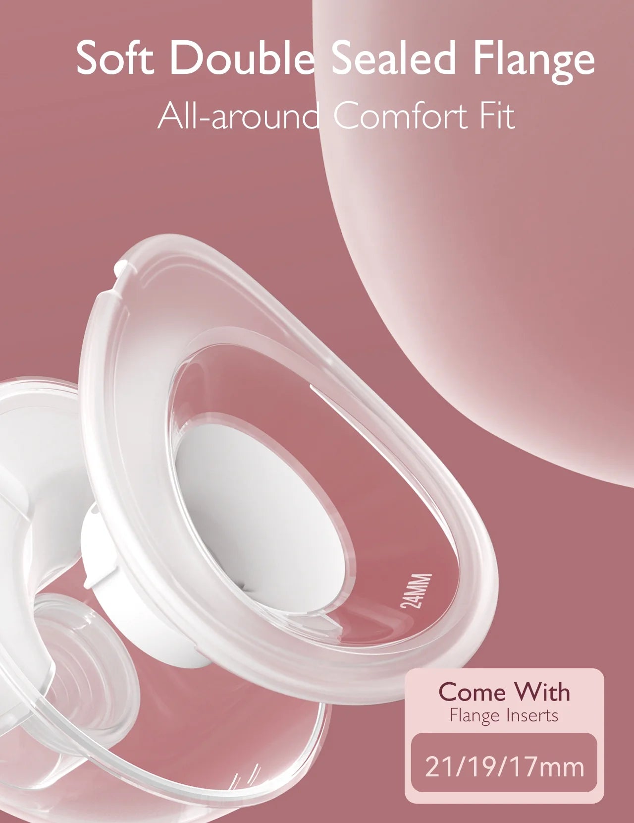 M5 Hands-Free Electric Breast Pump - 24mm Pink, Set of 2