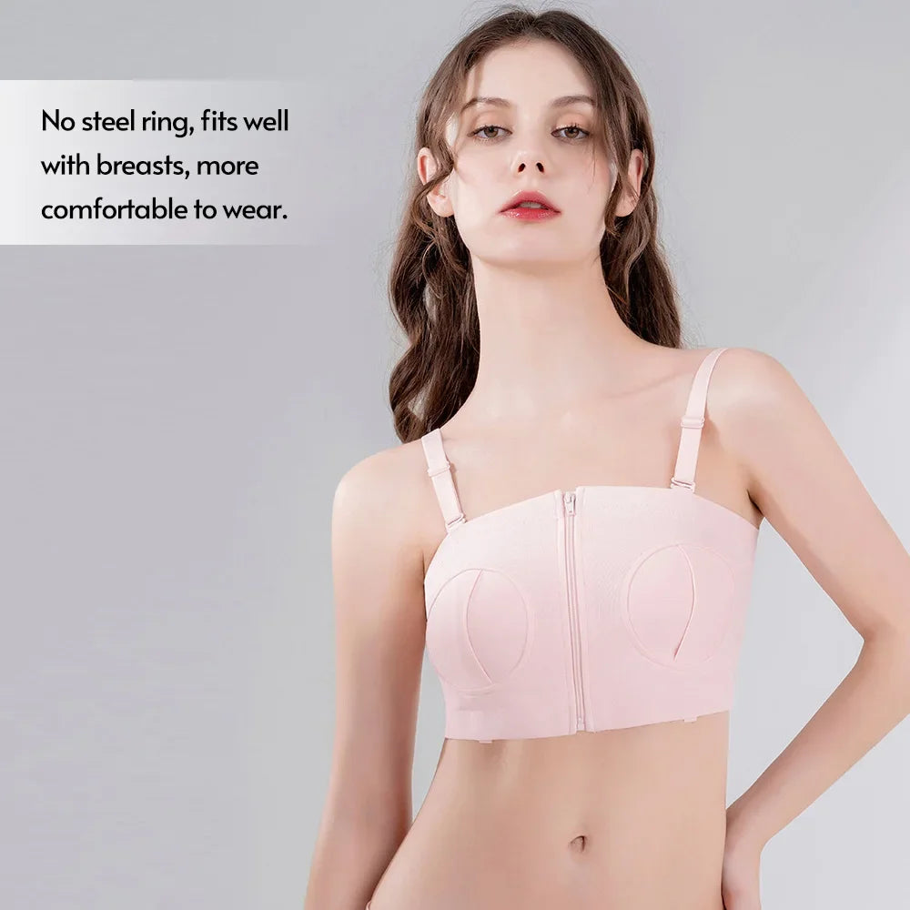 Adjustable Cotton Maternity Bra for Hands-Free Pumping - Steel-Free Nursing Bra