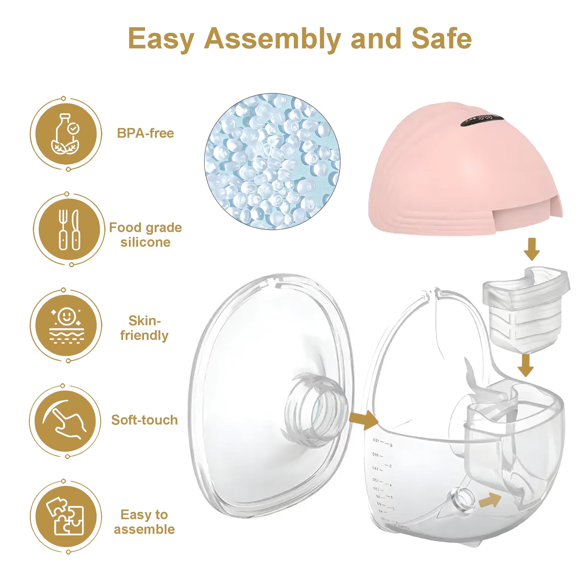 Wireless Smart Portable Hands-Free Silicone Electric Breast Milk Pump - Custom New Arrival