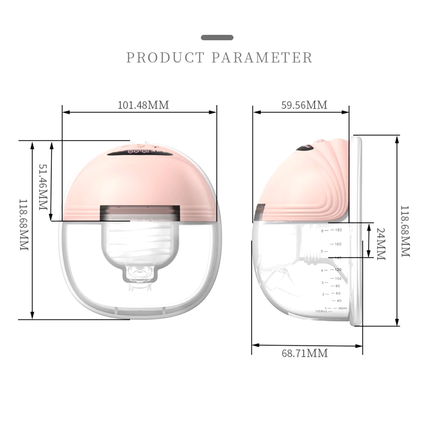Hands-Free Portable Electric Breast Pump - BPA-Free Silent Milk Collector