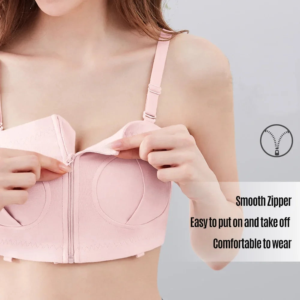 Adjustable Cotton Maternity Bra for Hands-Free Pumping - Steel-Free Nursing Bra