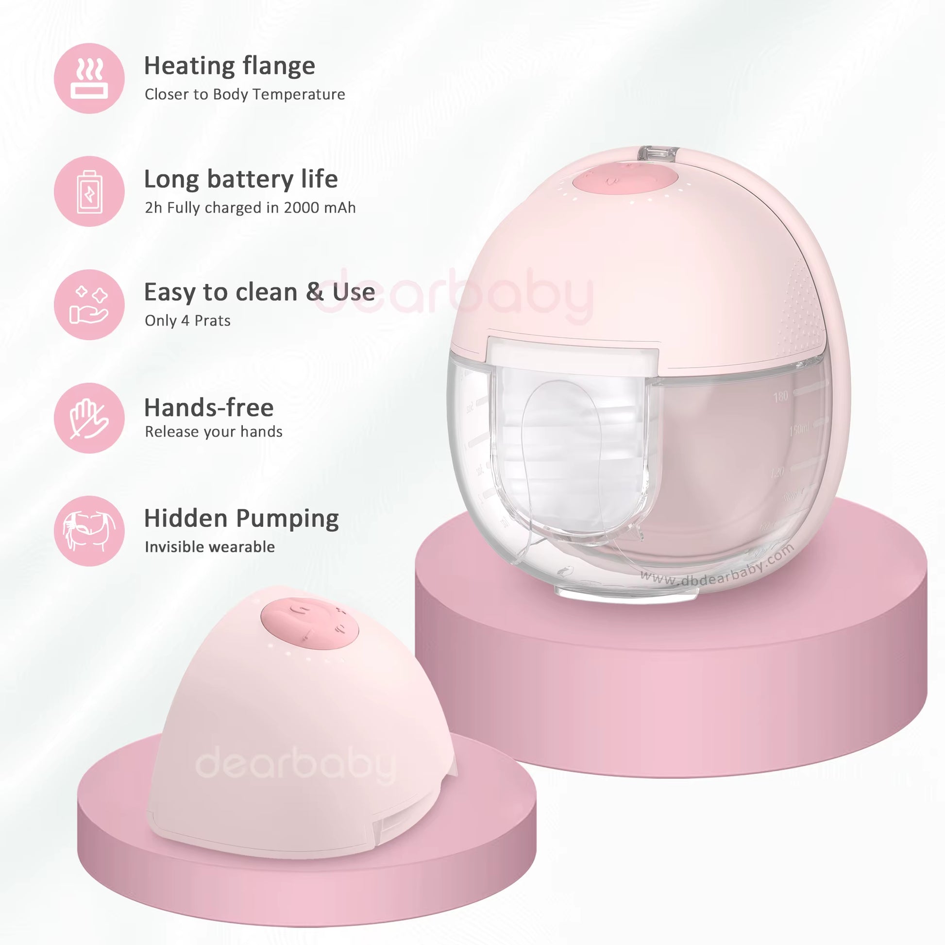 2025 APP-Controlled Hands-Free Electric Breast Pump with Pump Case and Silent Hot Compress Function