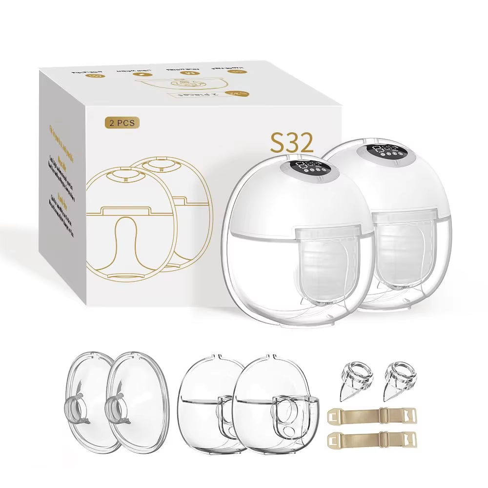 S32 Upgraded Wireless Wearable Breast Pump with Breast Massage and Lactagogue Features, Hands-Free and BPA-Free