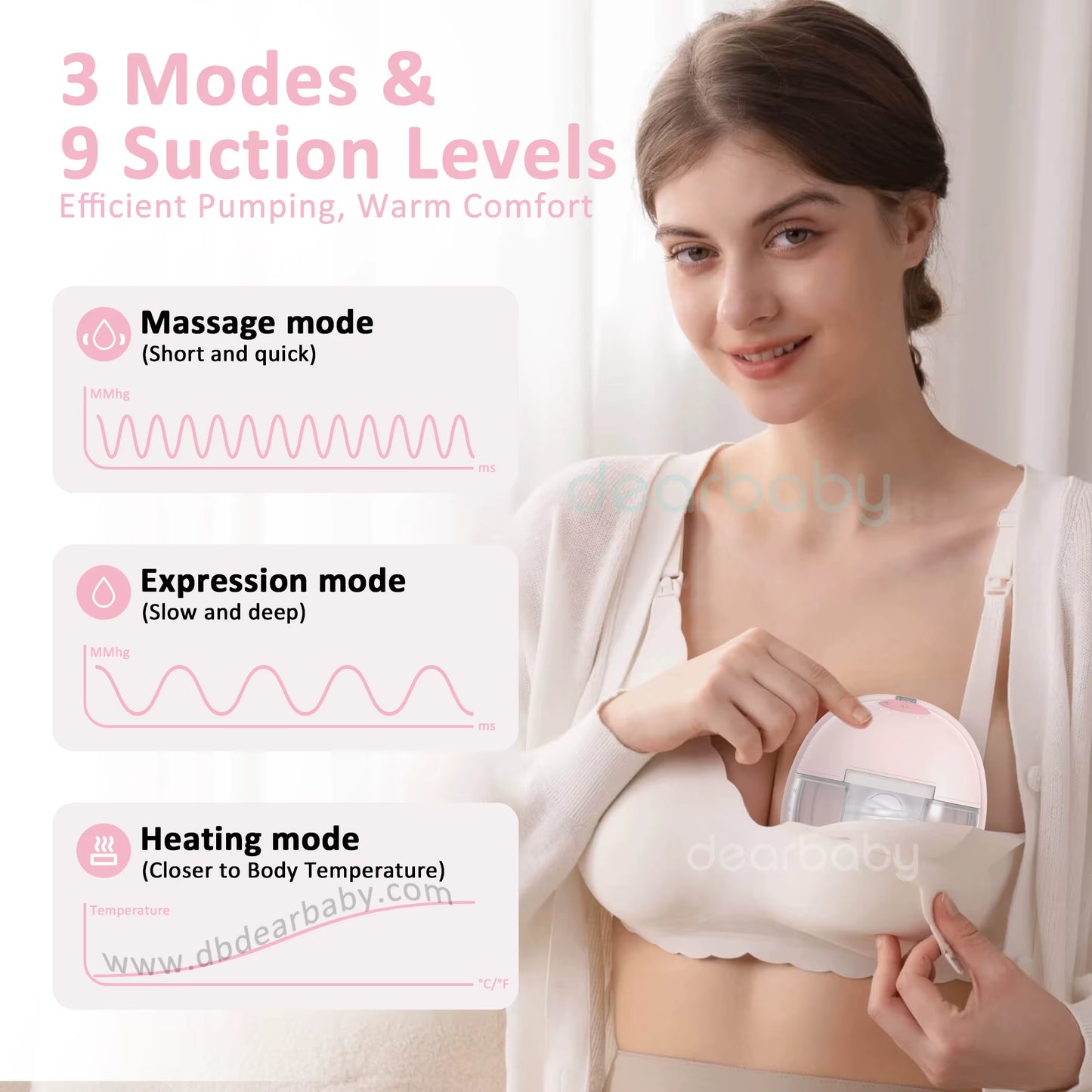 2025 APP-Controlled Hands-Free Electric Breast Pump with Pump Case and Silent Hot Compress Function