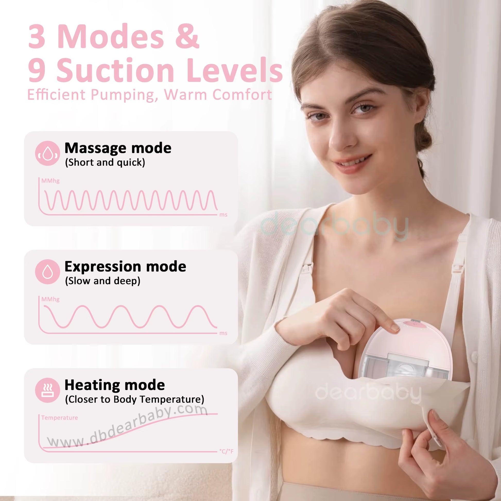 2025 APP-Controlled Hands-Free Electric Breast Pump with Pump Case and Silent Hot Compress Function