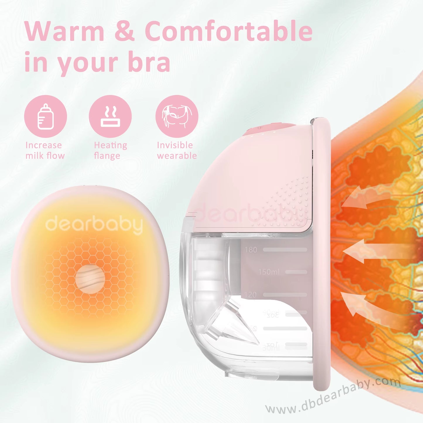 2025 APP-Controlled Hands-Free Electric Breast Pump with Pump Case and Silent Hot Compress Function